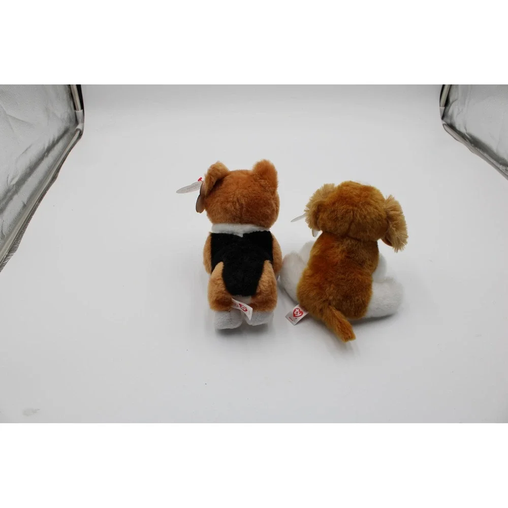 Ty Beanie Babies Dog Plush Set Colin Corgi Barker Spaniel Brown White 6 Inch